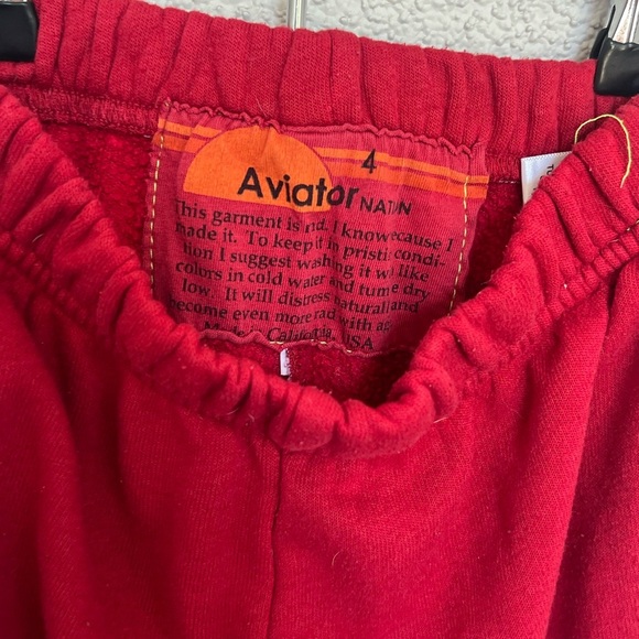 EUC Aviator Nation kids unisex red classic sweatpants w/ side stripes size 4 - Picture 3 of 5